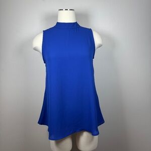 Elegant Blue Sleeveless Blouse